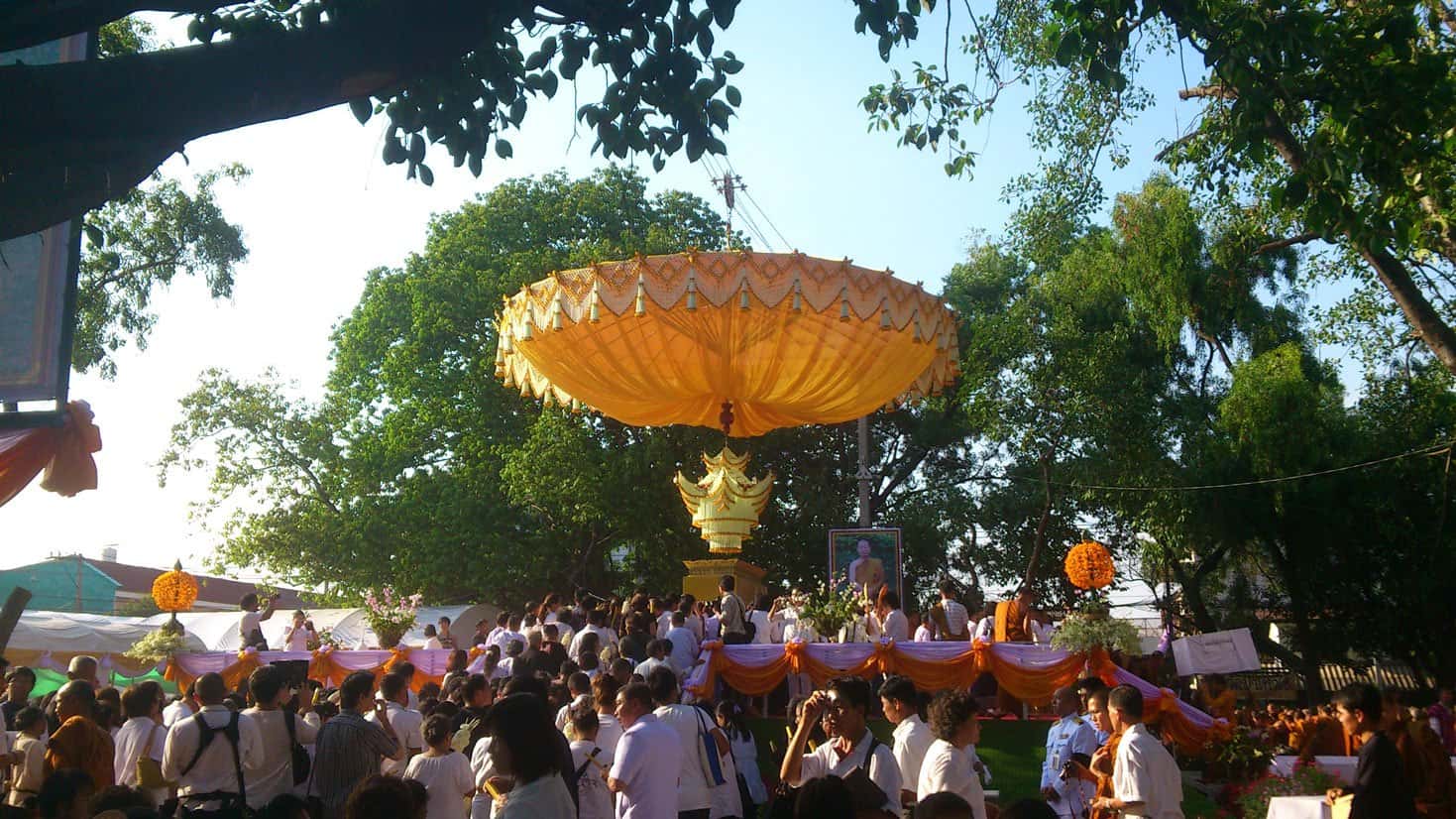 Religious ceremony as a monk passes