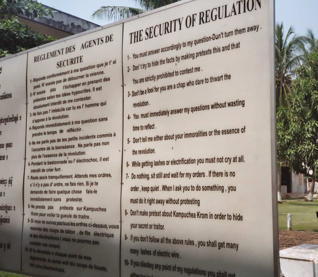 Tuol Sleng prison rules