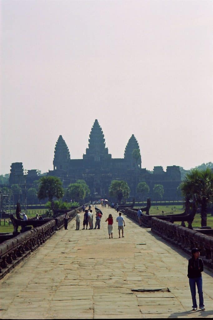Angkor Wat bridge to main entrance