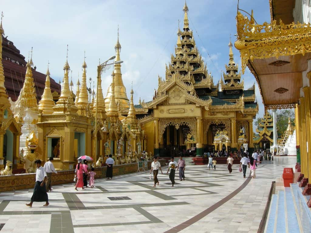 Shwedagon temple site Yangon