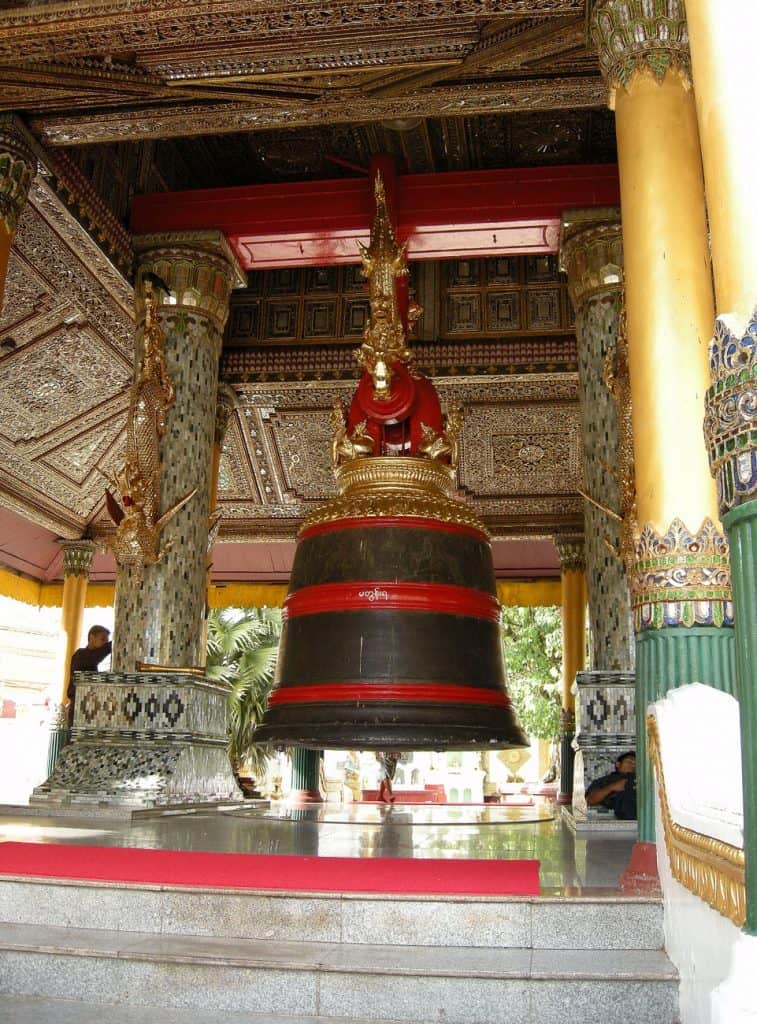 bronze bell at Shwedagon Yangon