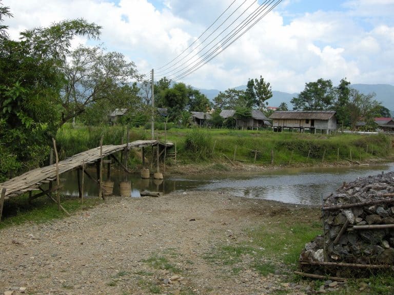 rural village around Vang Vieng