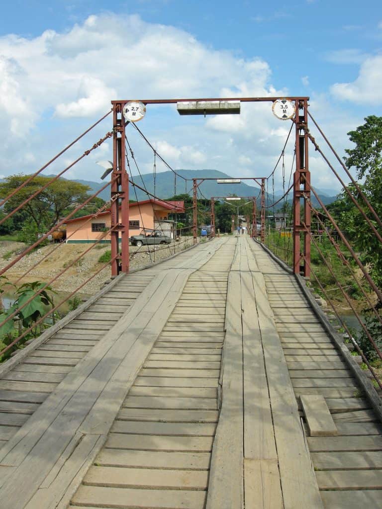 wooden bridge over Nam Song river