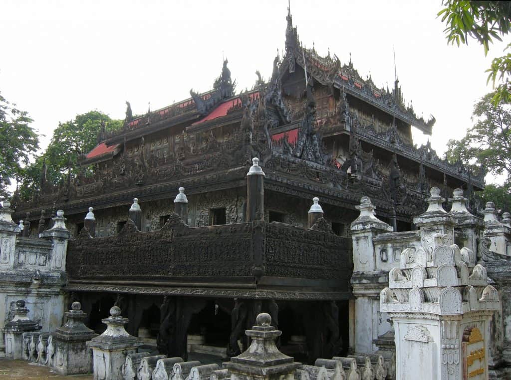 wooden monastery in Mandalay
