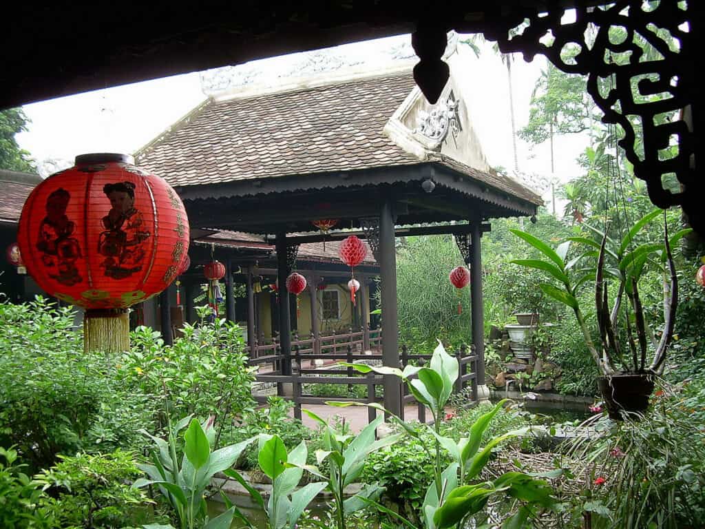garden view in Museum of Fine Arts in Hue