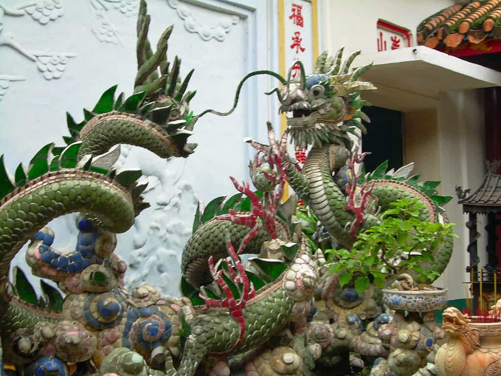 dragon at Assembly Hall of the Fujian Chinese Congregation in Hoi An