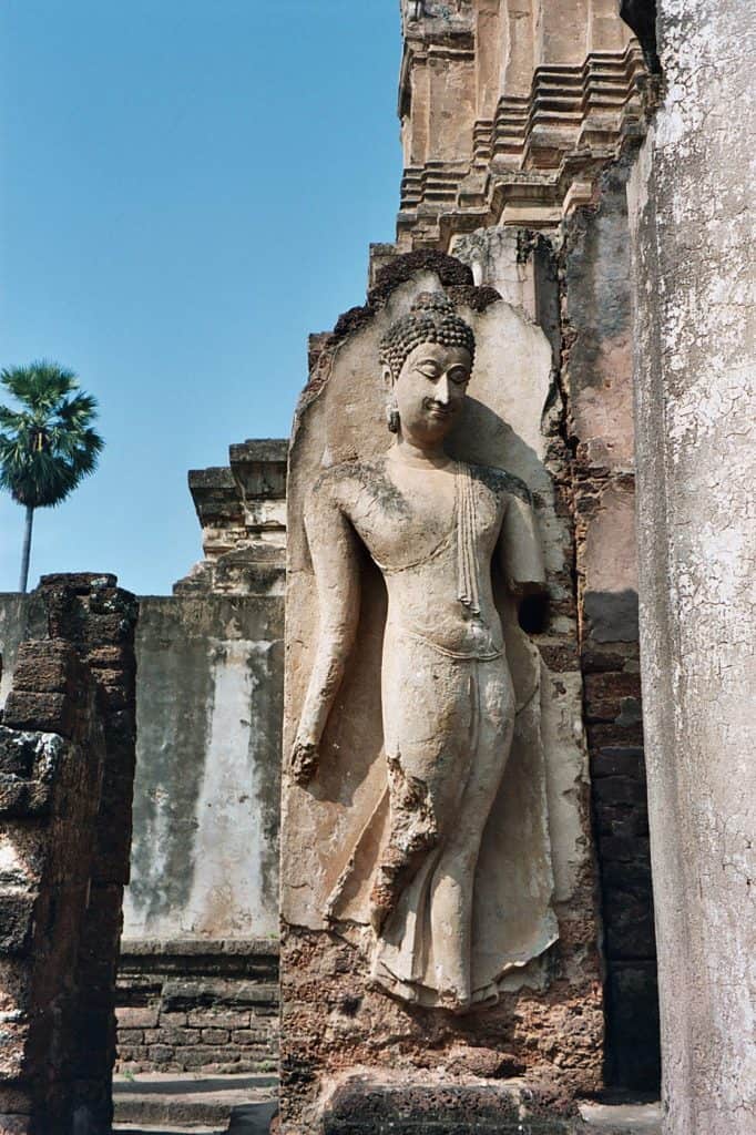 Wat Mahathat Buddha sculpture at Si Satchanalai