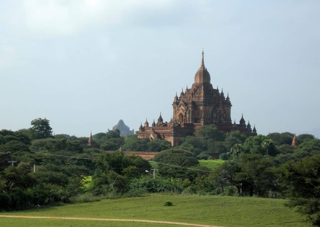 distant view of Gawdawpalin temple Bagan