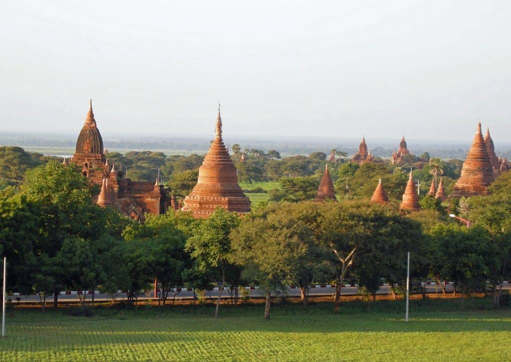 green scenery with temples in Old Bagan