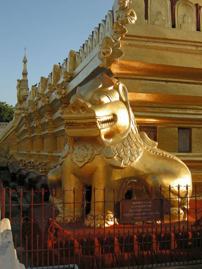 lion guardian at Shwezigon pagoda Bagan