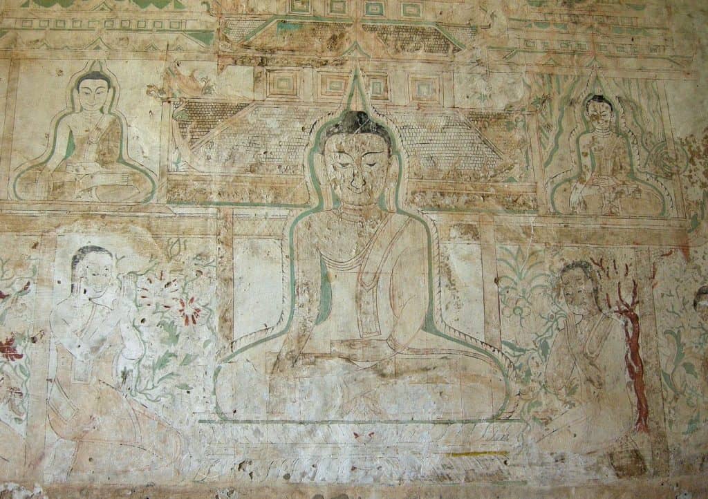 mural painting at temple in Bagan