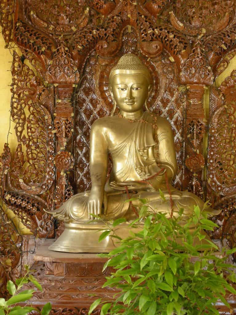 ornamented Golden Buddha Myazedi pagoda Bagan