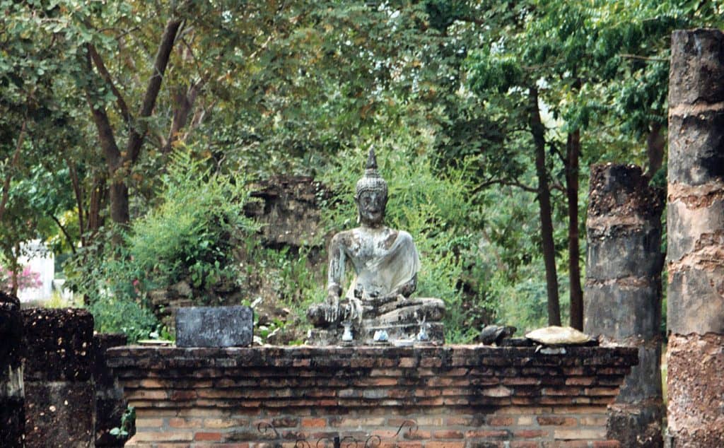 ruin with Buddha image in Sukhothai