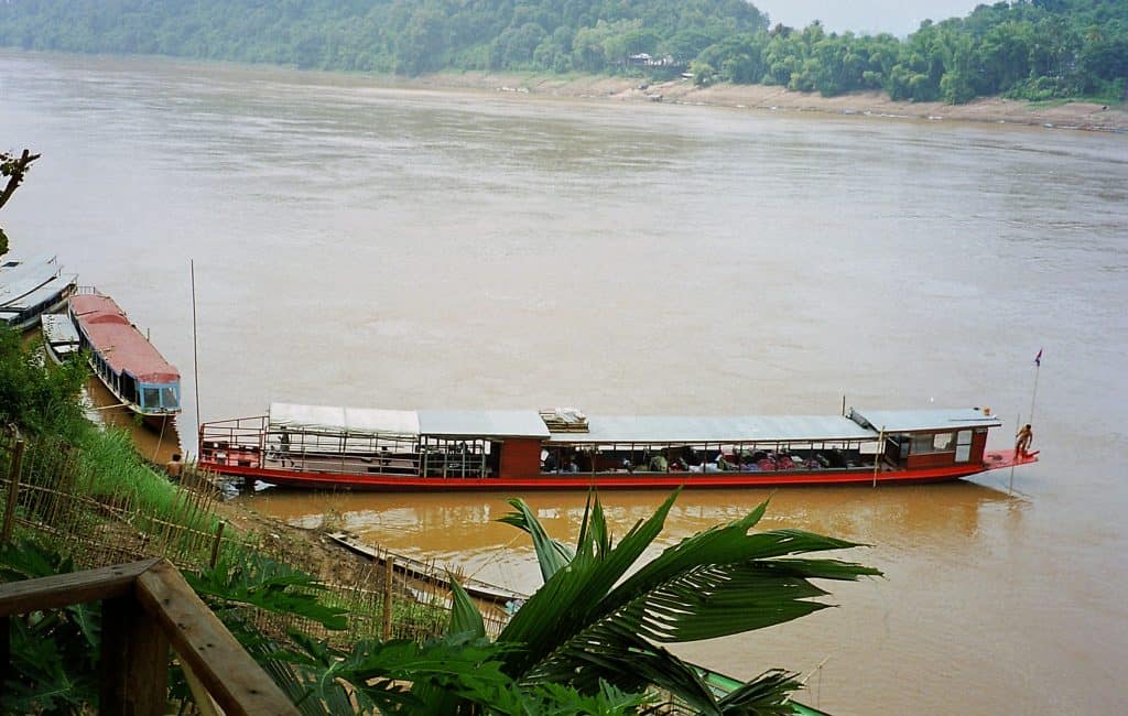 ship on Mekong river in Luang Prabang