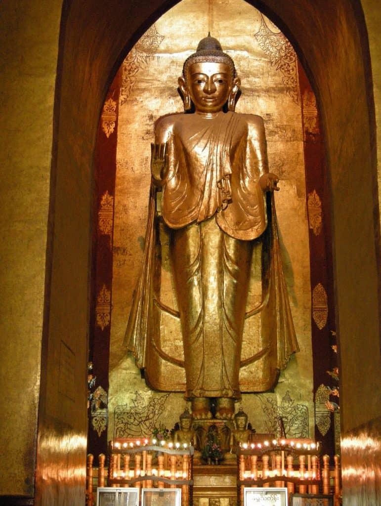 Buddha inside Ananda temple in Bagan