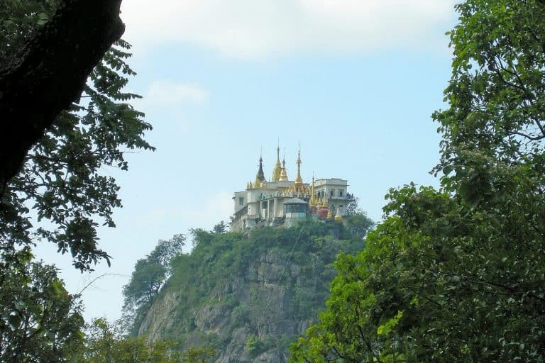 distant view of Mount Popa near Bagan