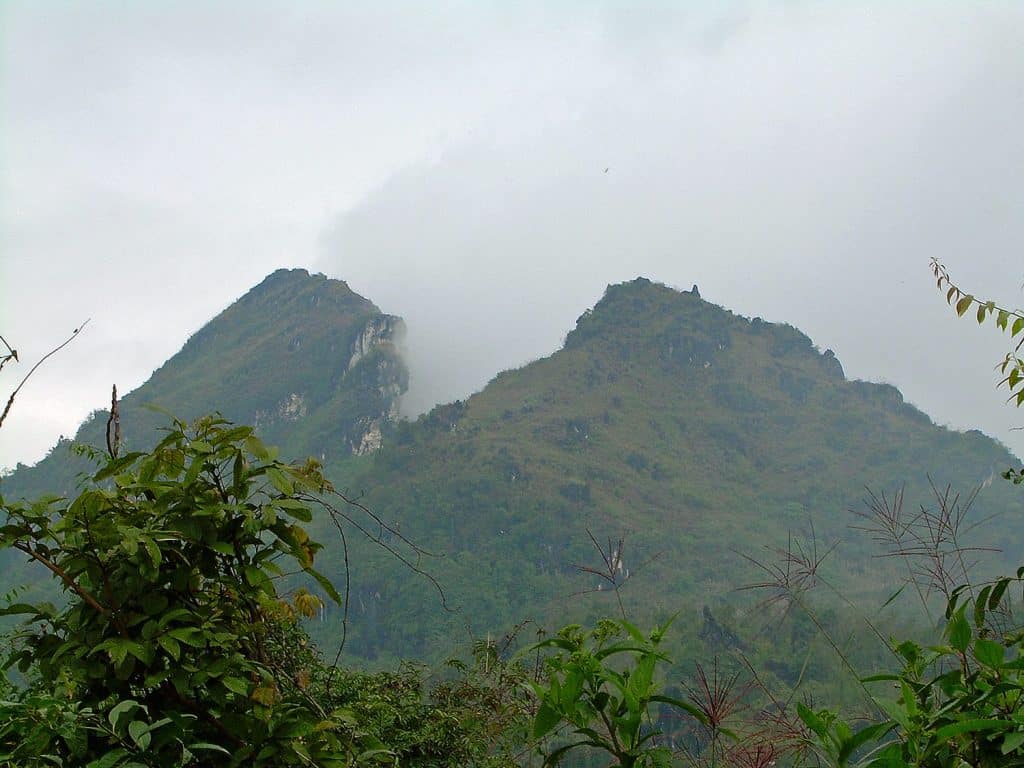 cloudy Fan Si Pan mountain in Sapa