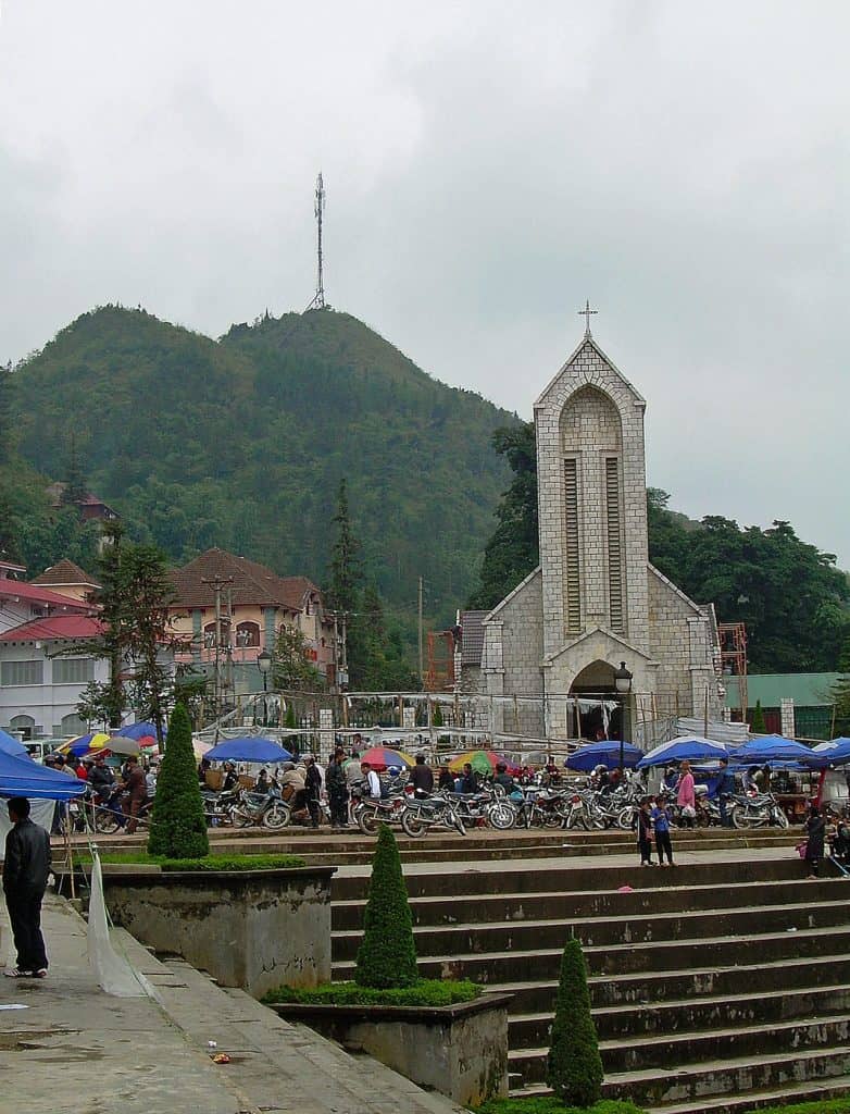 church in the center of Sapa