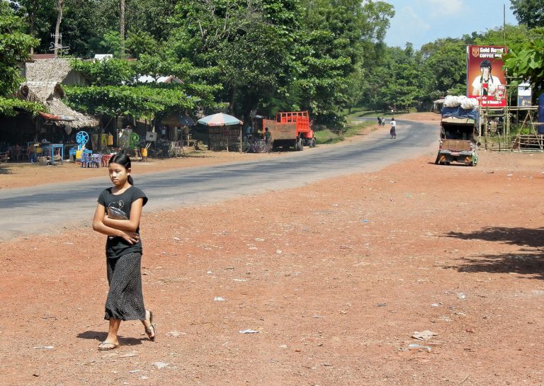 nearly desolated border town in Myanmar