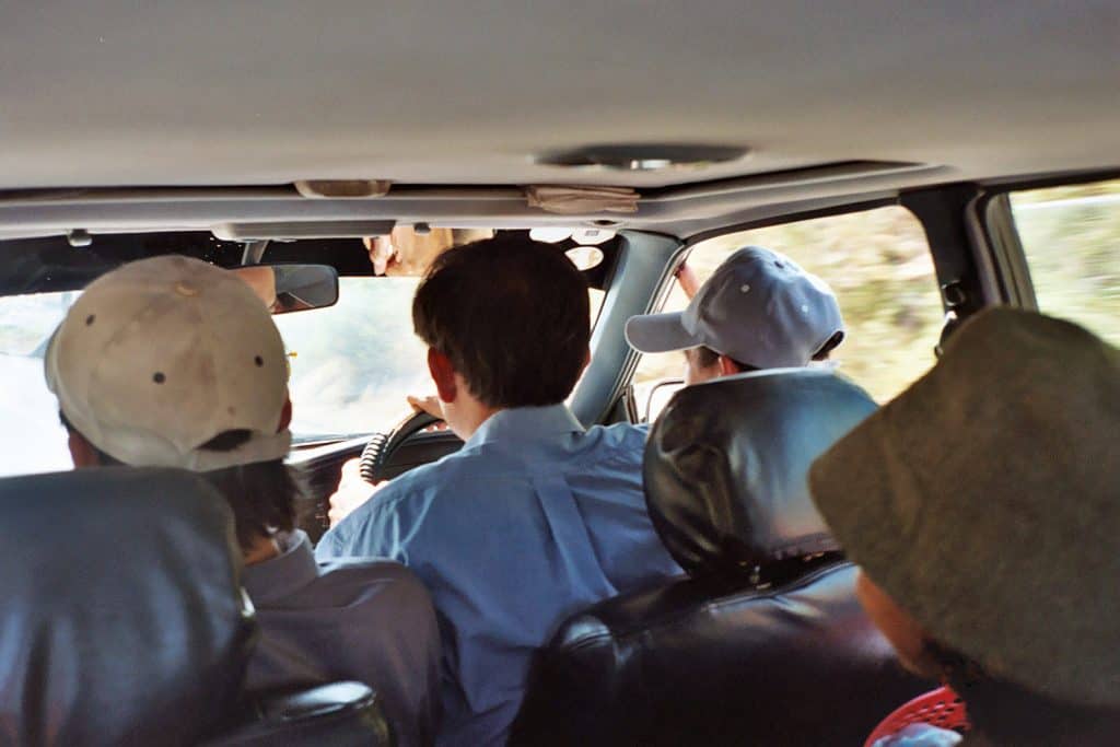 driving to Kampot in a shared taxi