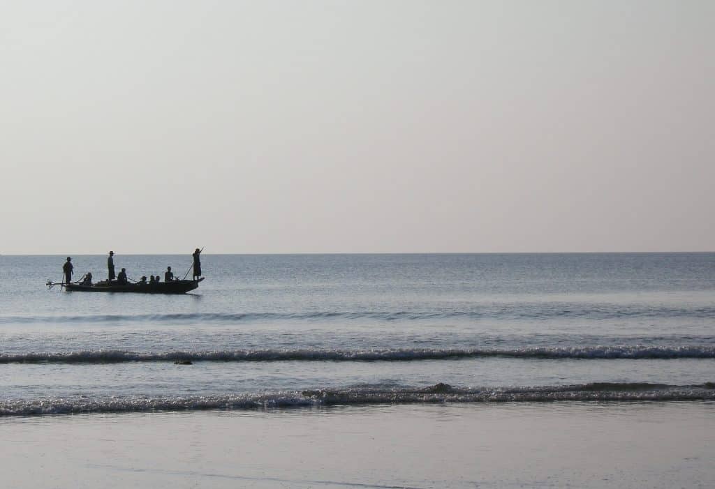 fishermen arriving at Bay of Bengal in Myanmar