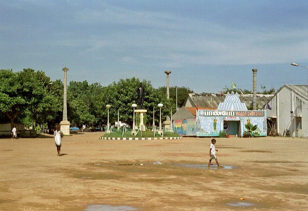 deslolated square on my Pondicherry tour